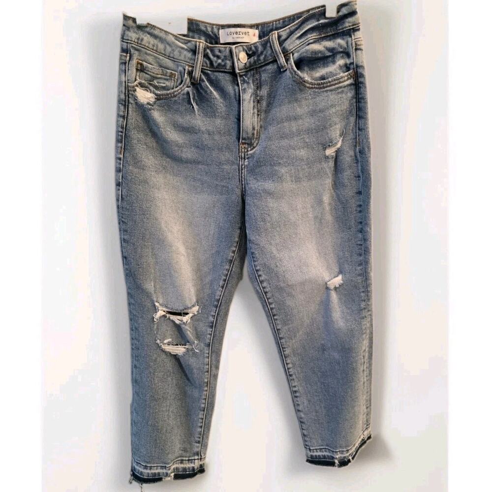 Lovervet By Vervet High Rise Crop Straight Jeans Distressed - Women's Size 29